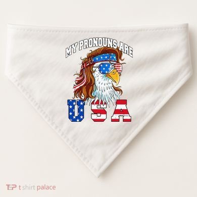 My Pronouns Are Usa Eagle American USA-Made Doggie Bandana