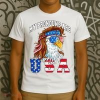 My Pronouns Are Usa Eagle American T-Shirt thumb 3
