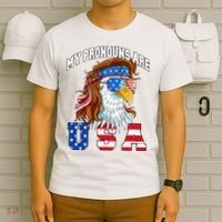 My Pronouns Are Usa Eagle American T-Shirt thumb 6