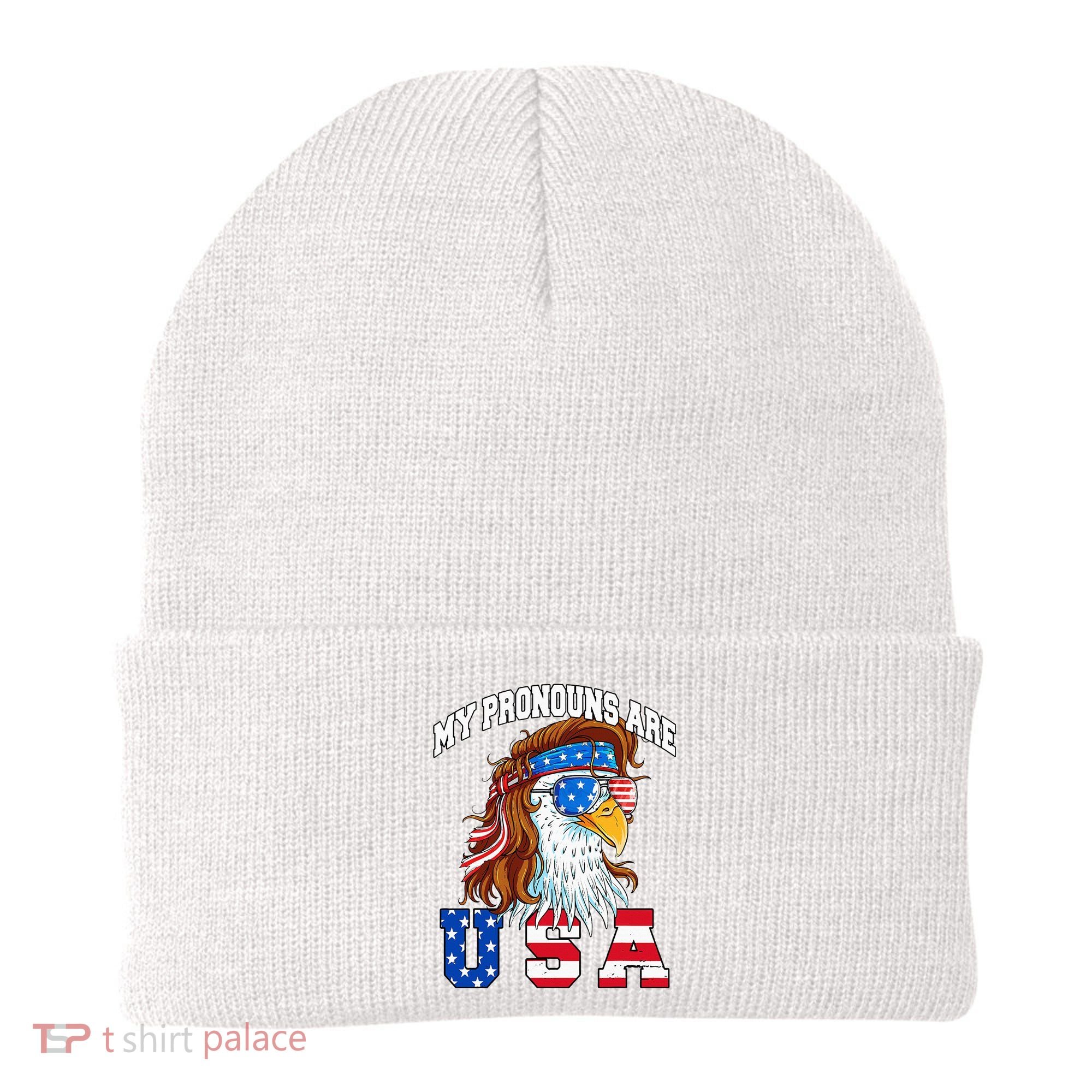 My Pronouns Are Usa Eagle American Beanie