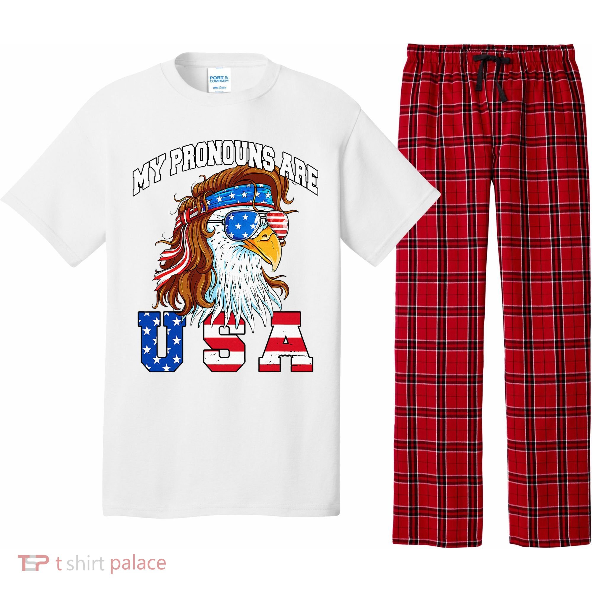 My Pronouns Are Usa Eagle American Pajama Set