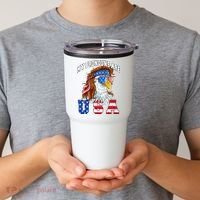 My Pronouns Are Usa Eagle American Tumbler thumb 2
