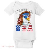 My Pronouns Are Usa Eagle American Baby Bodysuit thumb 0