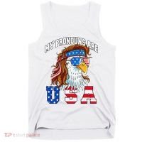 My Pronouns Are Usa Eagle American Tank Top thumb 0