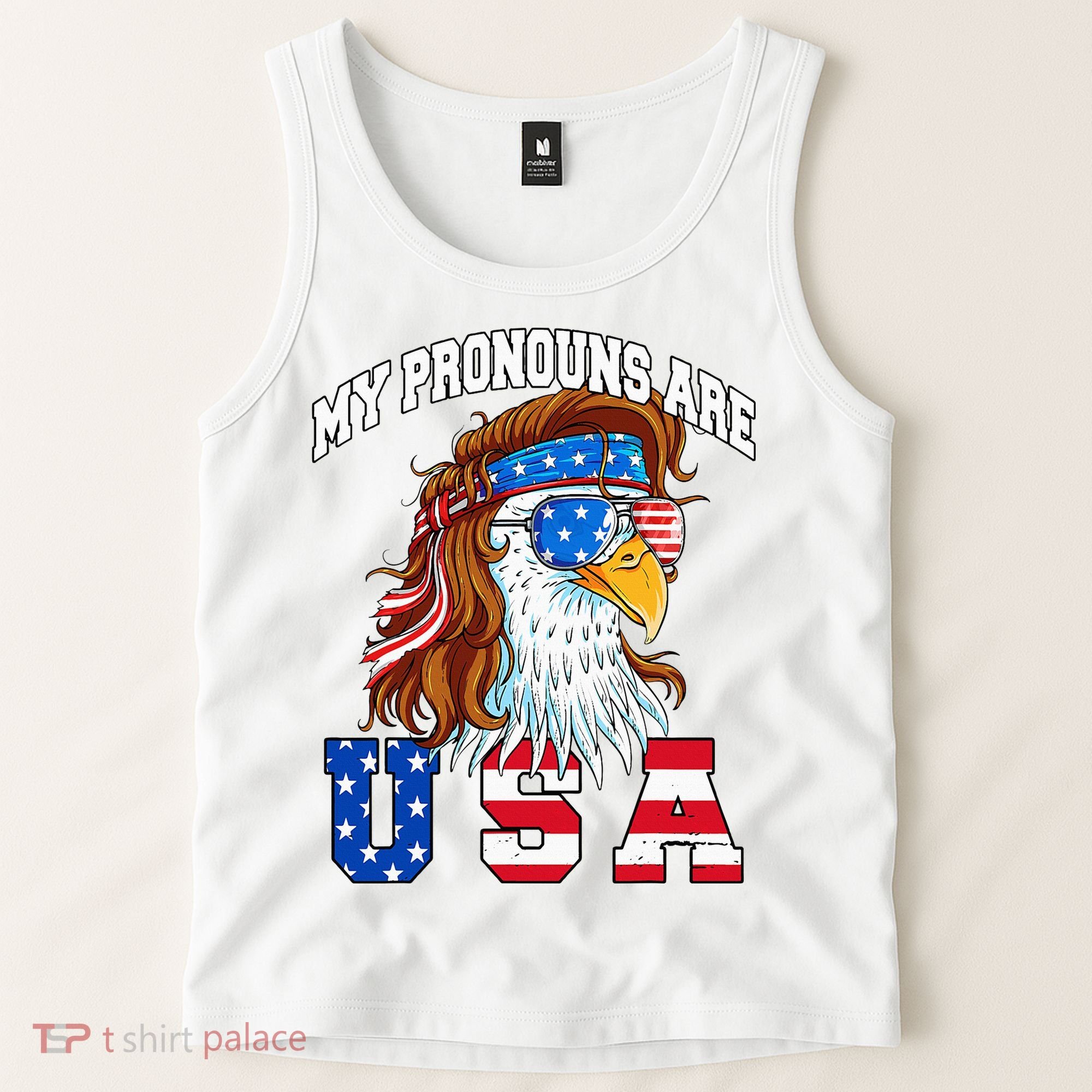 My Pronouns Are Usa Eagle American Tank Top