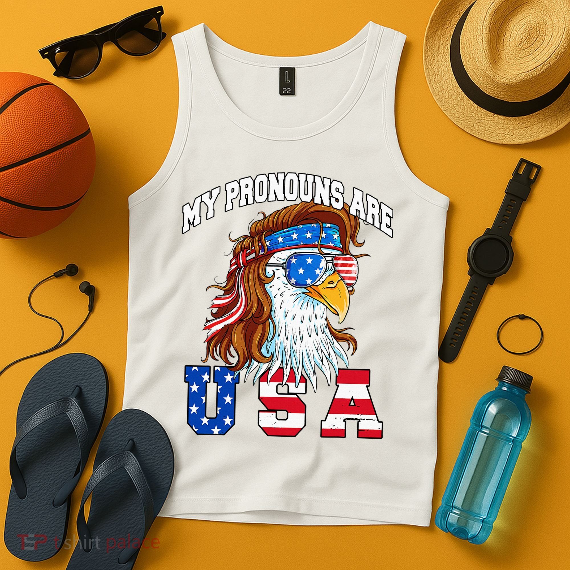 My Pronouns Are Usa Eagle American Tank Top