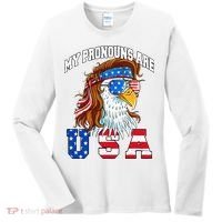 My Pronouns Are Usa Eagle American Women's Long Sleeve Shirt thumb 0