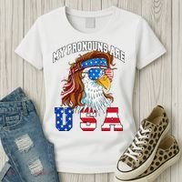 My Pronouns Are Usa Eagle American Women's T-Shirt thumb 3