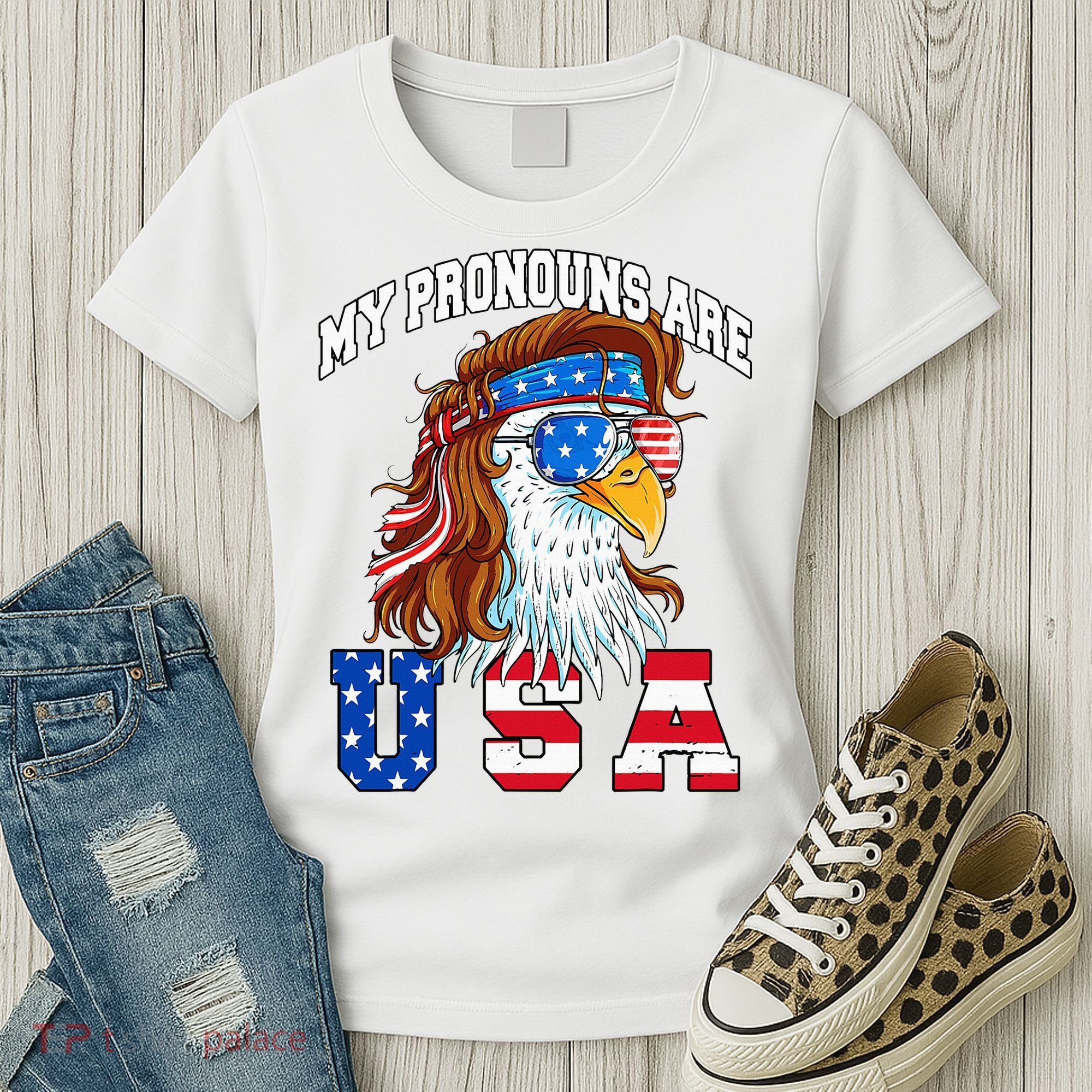 My Pronouns Are Usa Eagle American Women's T-Shirt