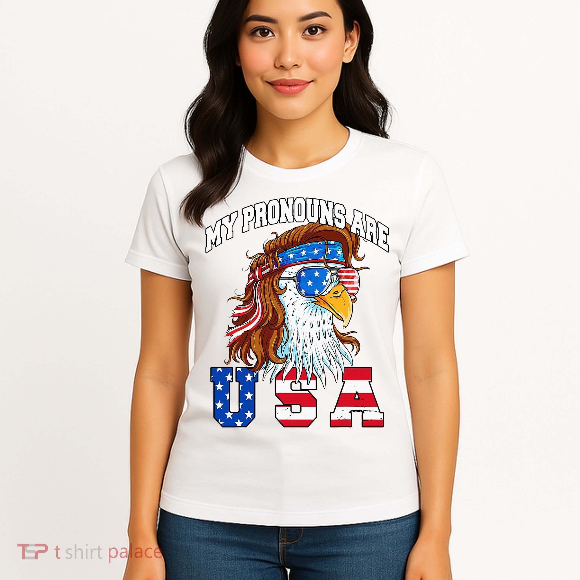 My Pronouns Are Usa Eagle American Women's T-Shirt