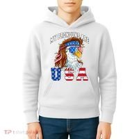 My Pronouns Are Usa Eagle American Kids Hoodie thumb 4