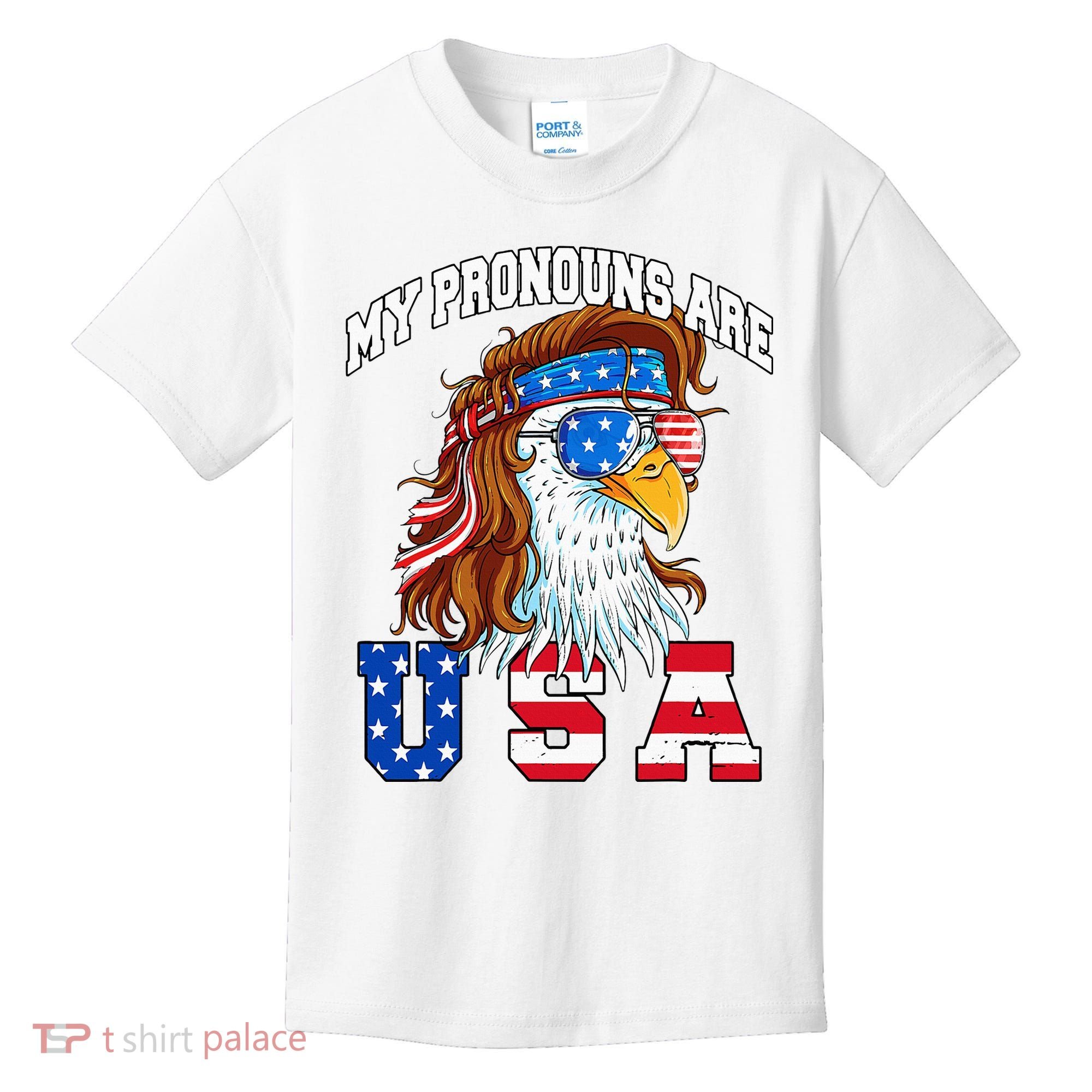 My Pronouns Are Usa Eagle American Kids T-Shirt