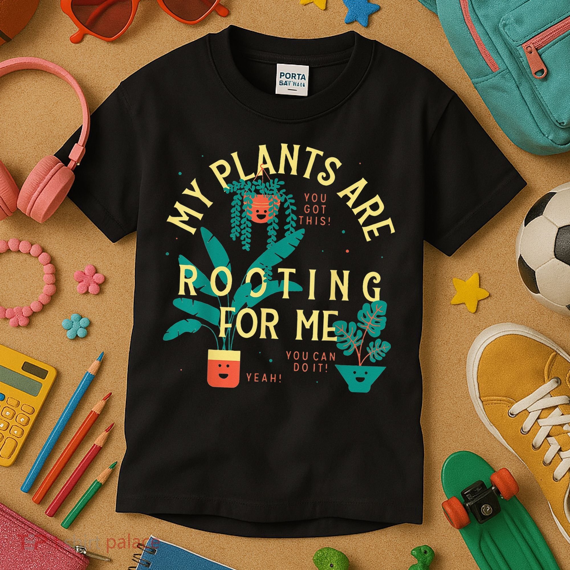 My Plants Are Rooting For Me Plant funny gardening Kids T-Shirt