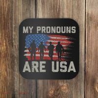 My Pronouns Are Usa Coaster thumb 0