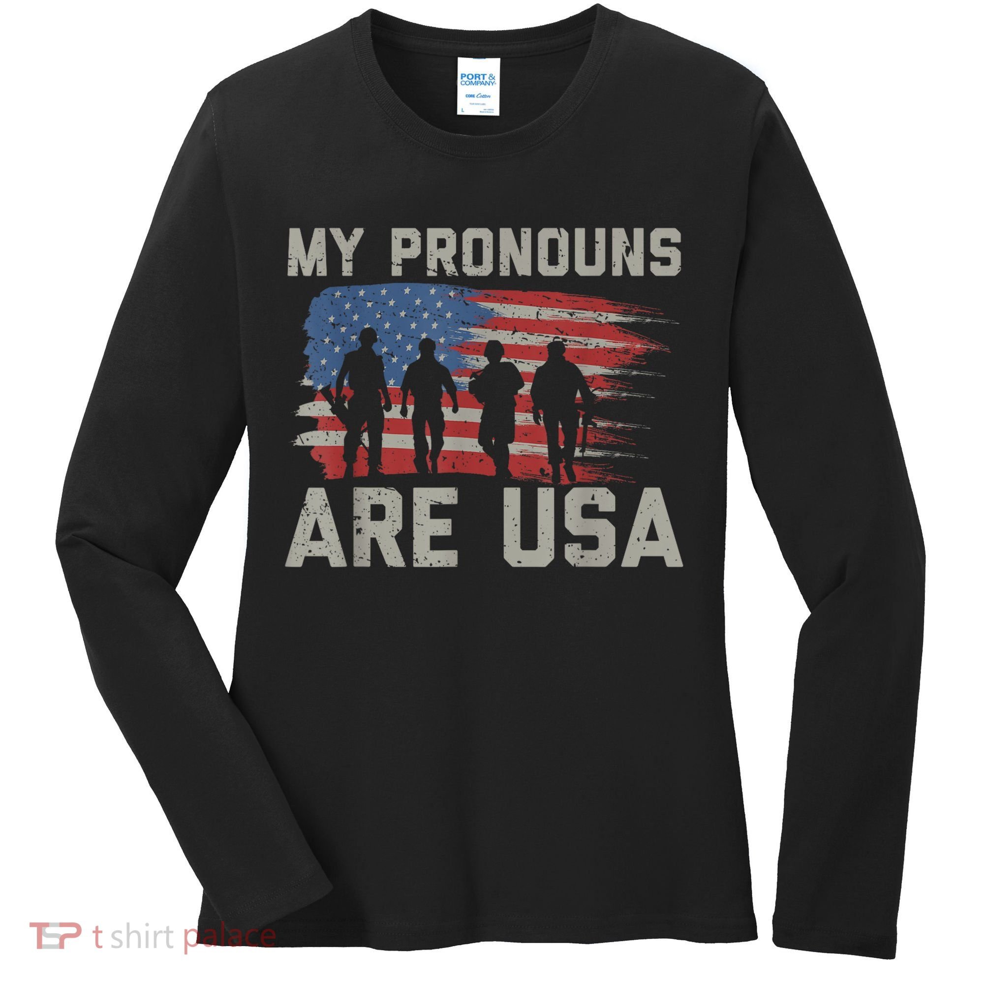 My Pronouns Are Usa Women's Long Sleeve Shirt