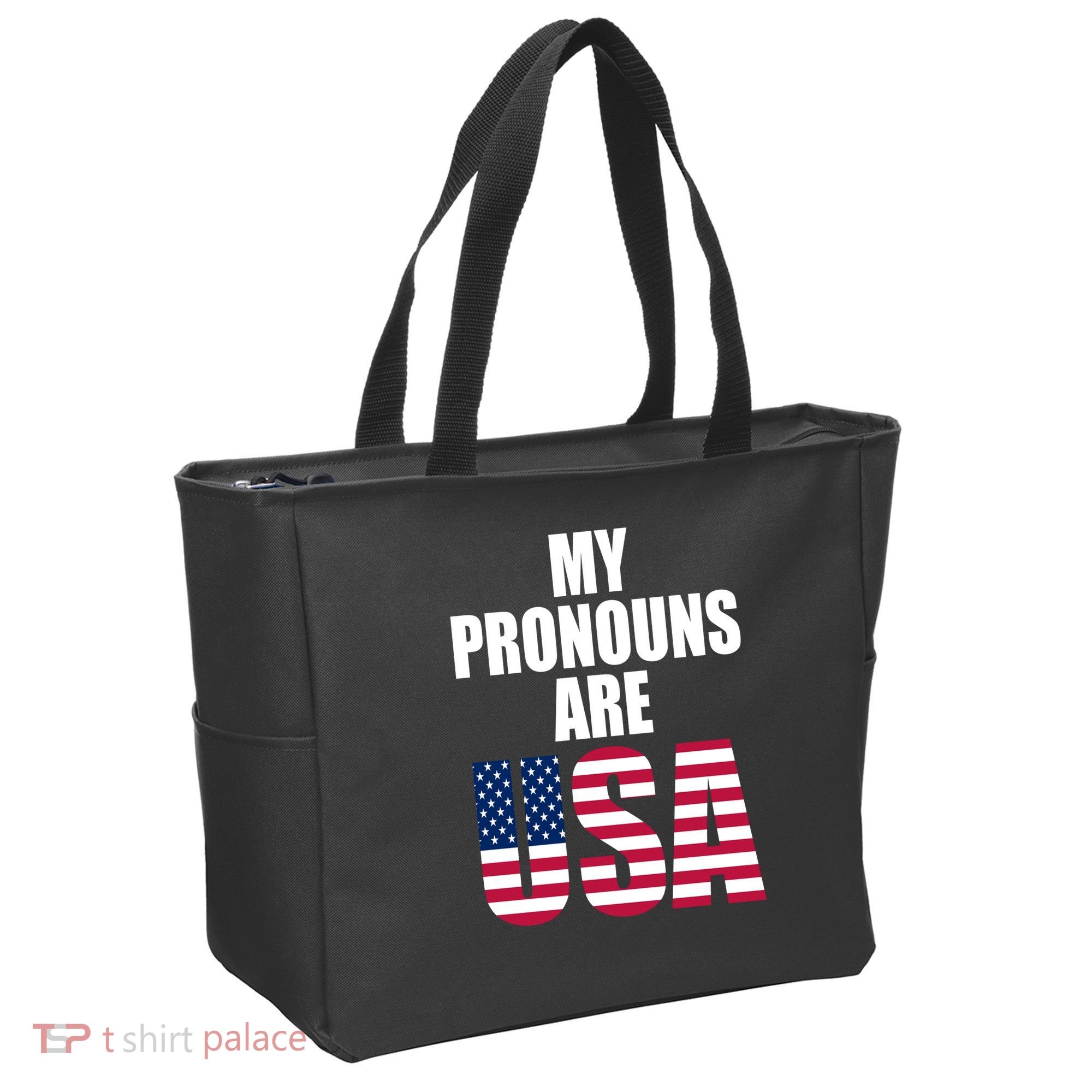 My Pronouns Are USA Patriotic Tote Bag