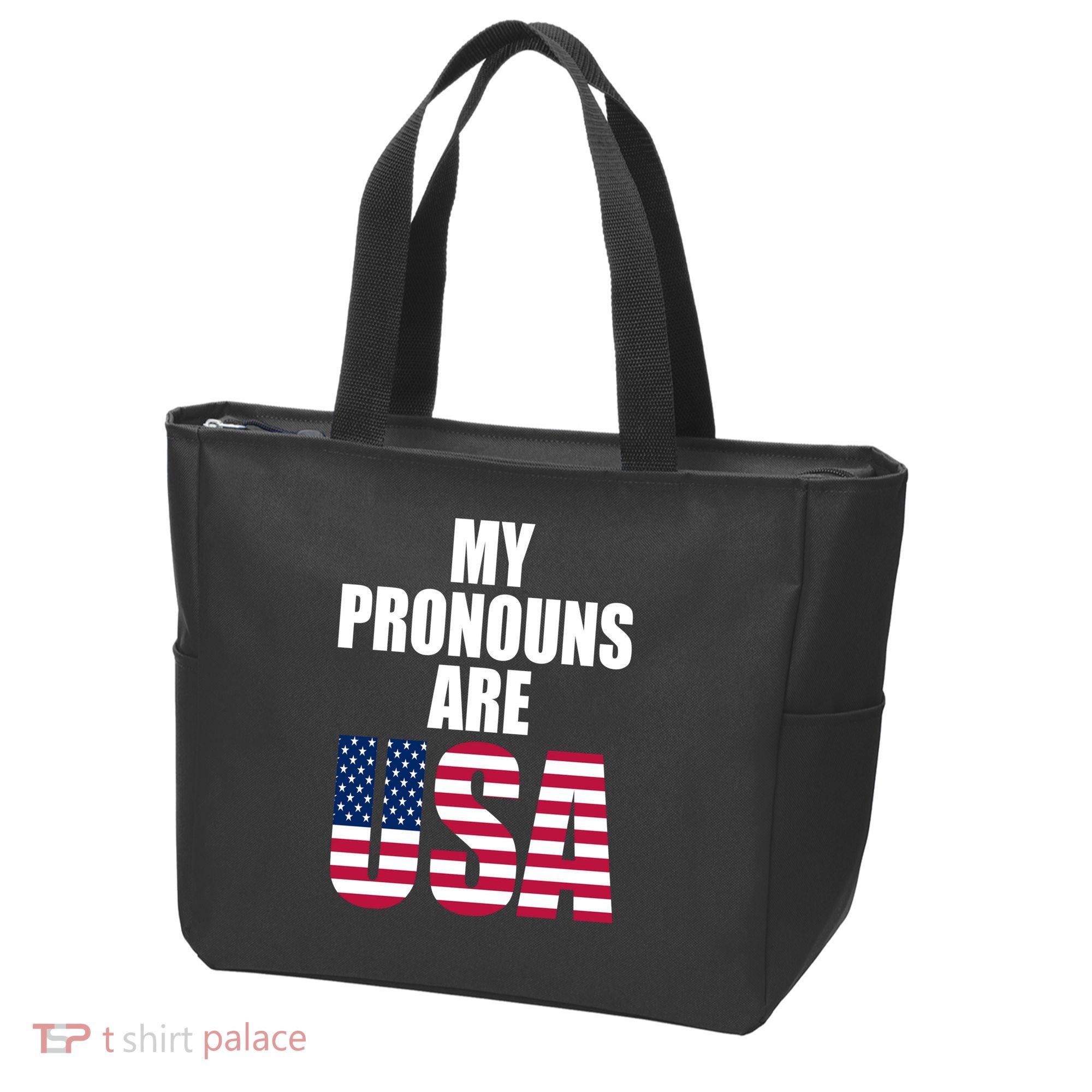 My Pronouns Are USA Patriotic Tote Bag