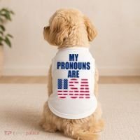 My Pronouns Are USA Patriotic Doggie Tank thumb 2