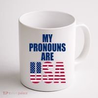 My Pronouns Are USA Patriotic Coffee Mug thumb 1