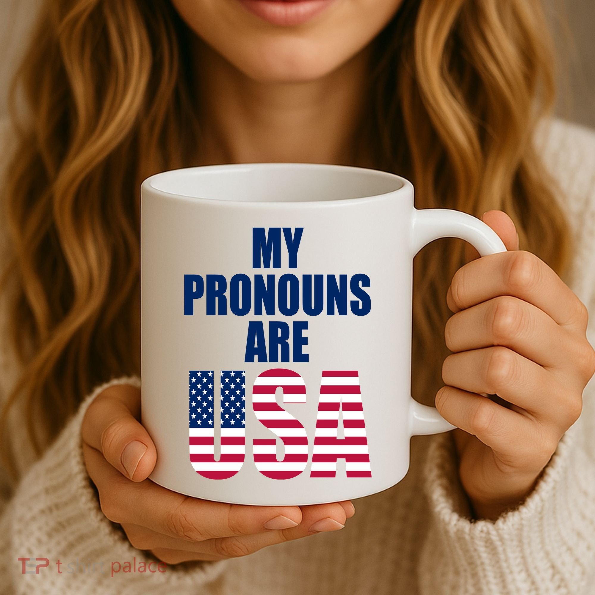My Pronouns Are USA Patriotic Coffee Mug