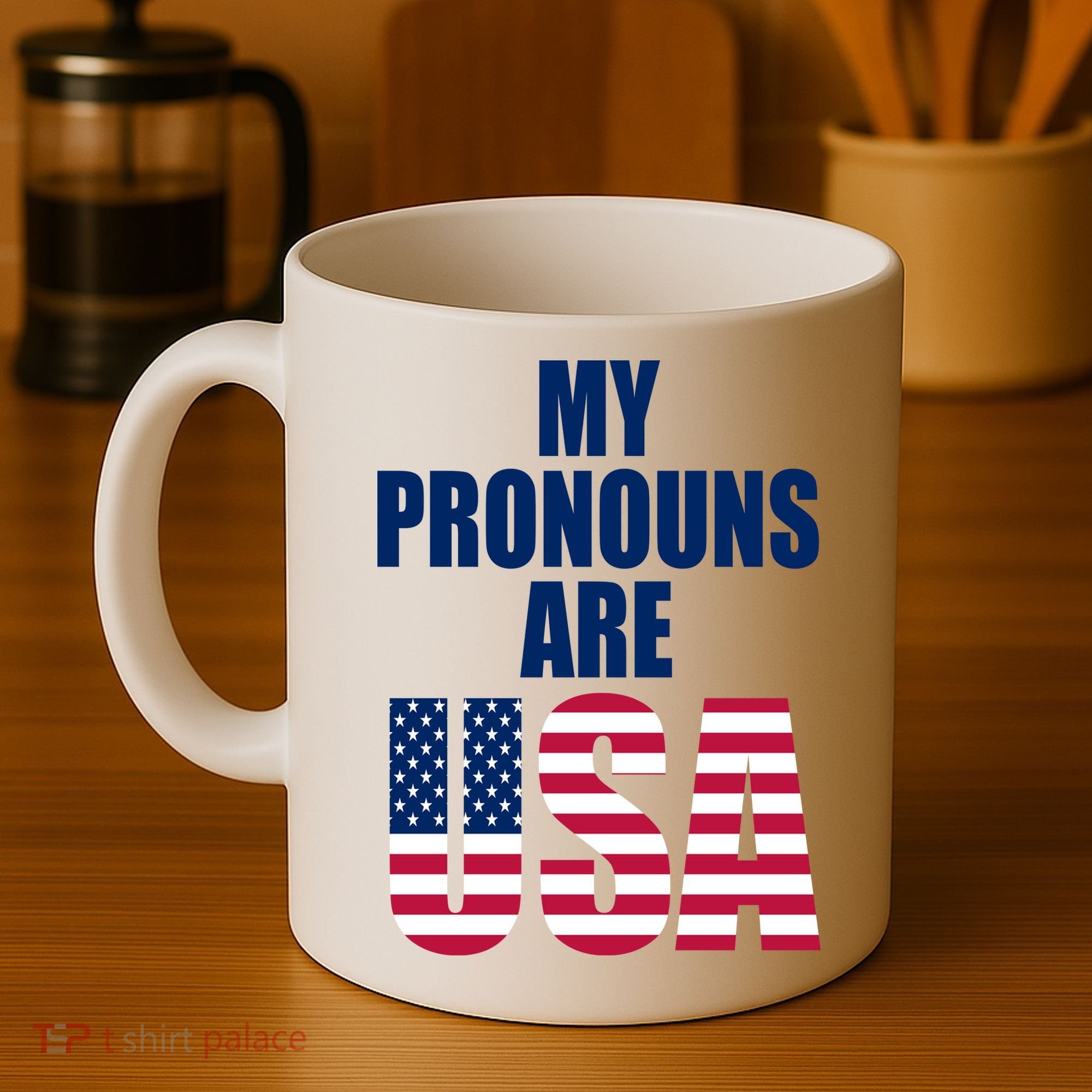 My Pronouns Are USA Patriotic Coffee Mug