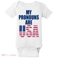 My Pronouns Are USA Patriotic Baby Bodysuit thumb 0