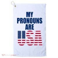 My Pronouns Are USA Patriotic Golf Towel thumb 0