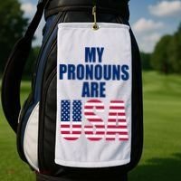 My Pronouns Are USA Patriotic Golf Towel thumb 2