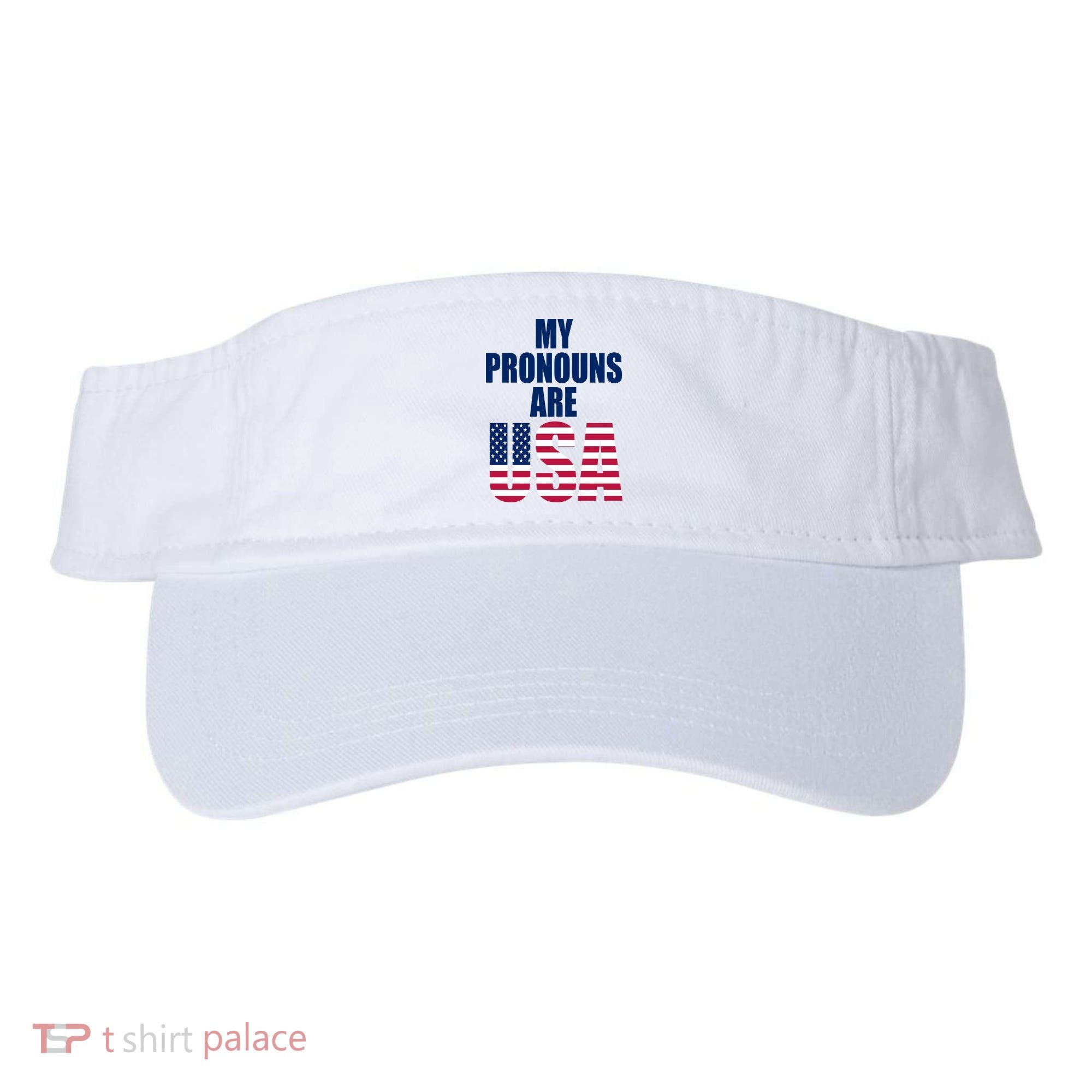My Pronouns Are USA Patriotic Visor