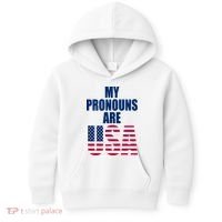 My Pronouns Are USA Patriotic Kids Hoodie thumb 0