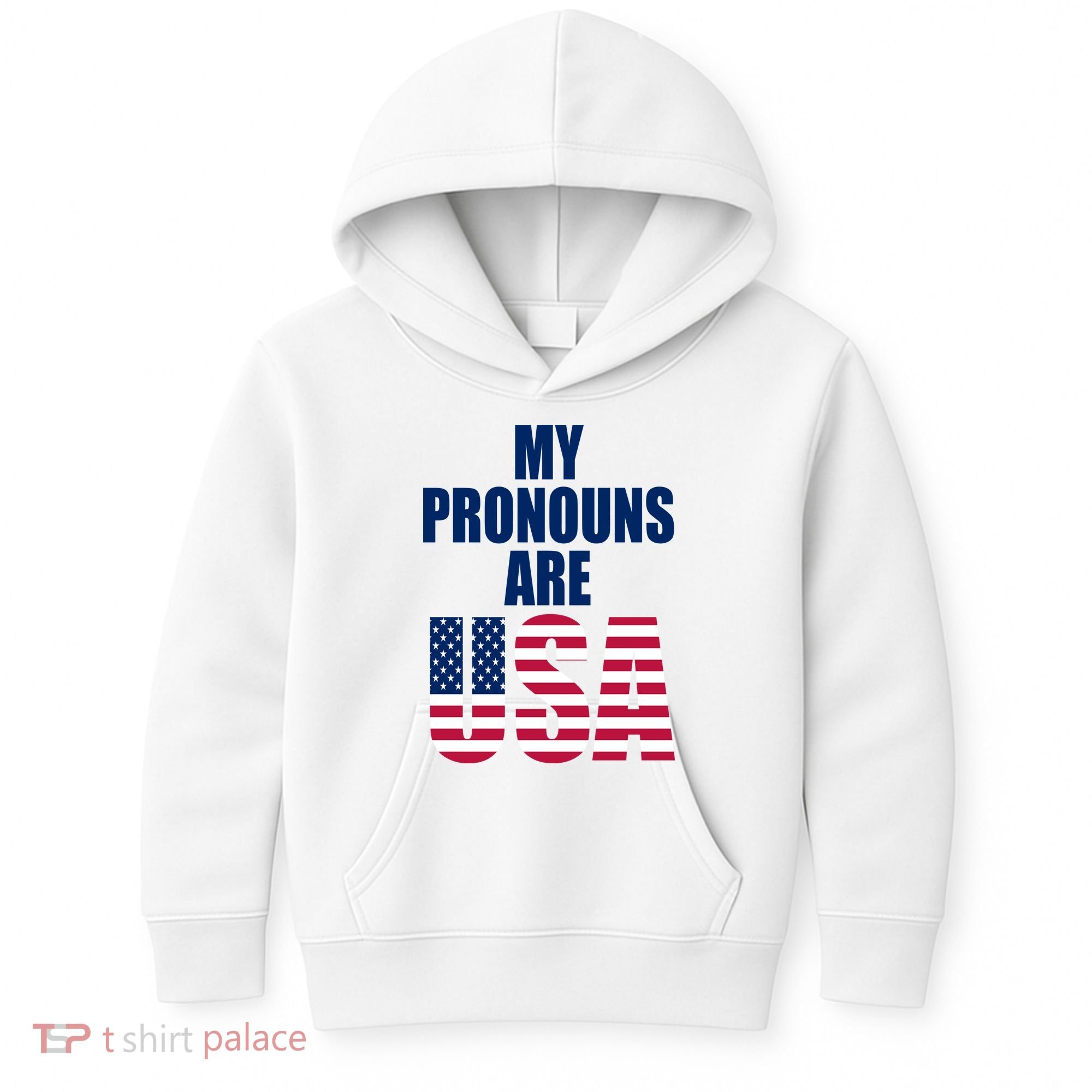 My Pronouns Are USA Patriotic Kids Hoodie