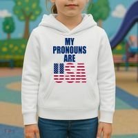 My Pronouns Are USA Patriotic Kids Hoodie thumb 3