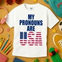 My Pronouns Are USA Patriotic Kids T-Shirt thumb 3