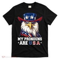 My Pronouns Are USA Funny Eagle 4th Of July American T-Shirt thumb 0