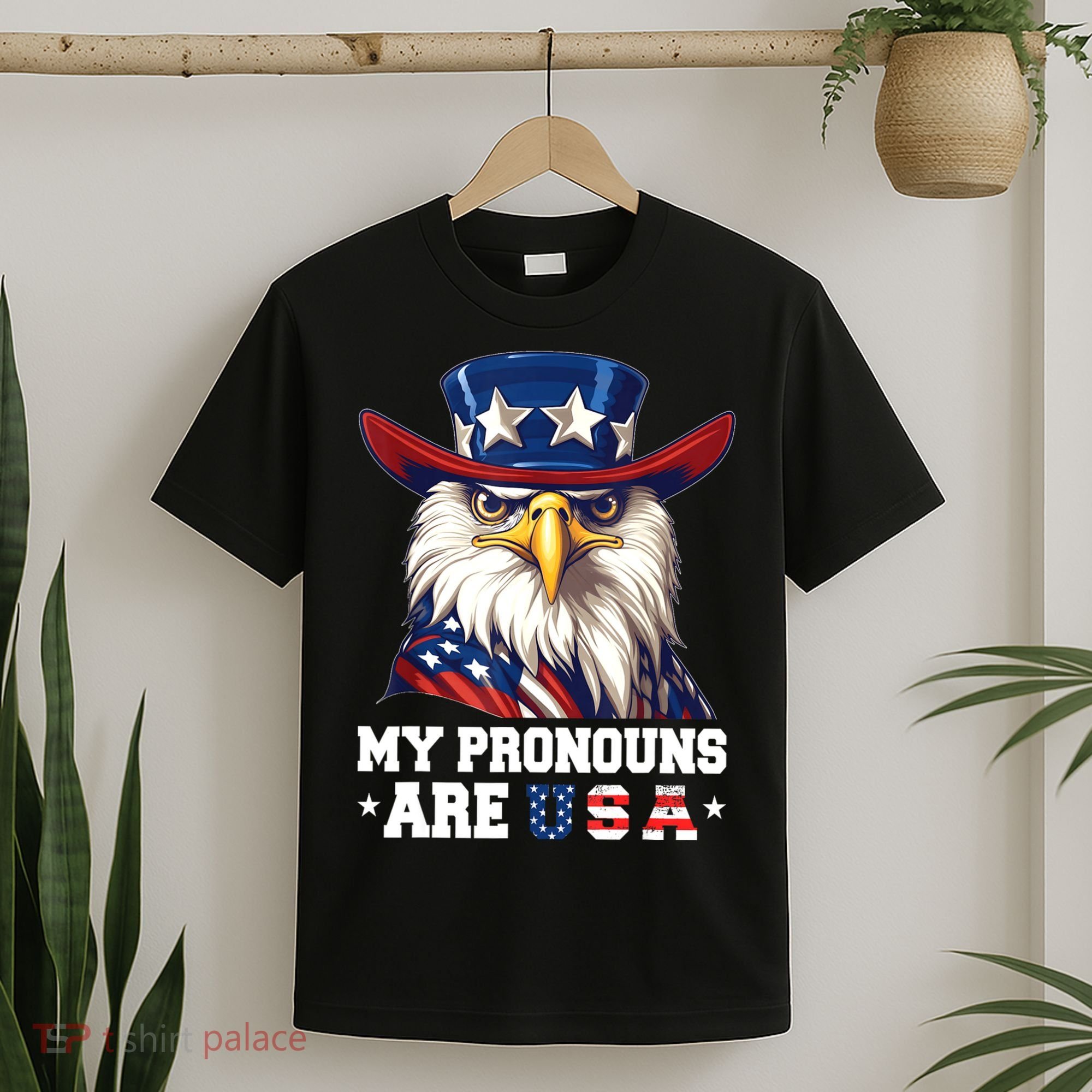 My Pronouns Are USA Funny Eagle 4th Of July American T-Shirt