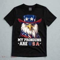 My Pronouns Are USA Funny Eagle 4th Of July American T-Shirt thumb 5