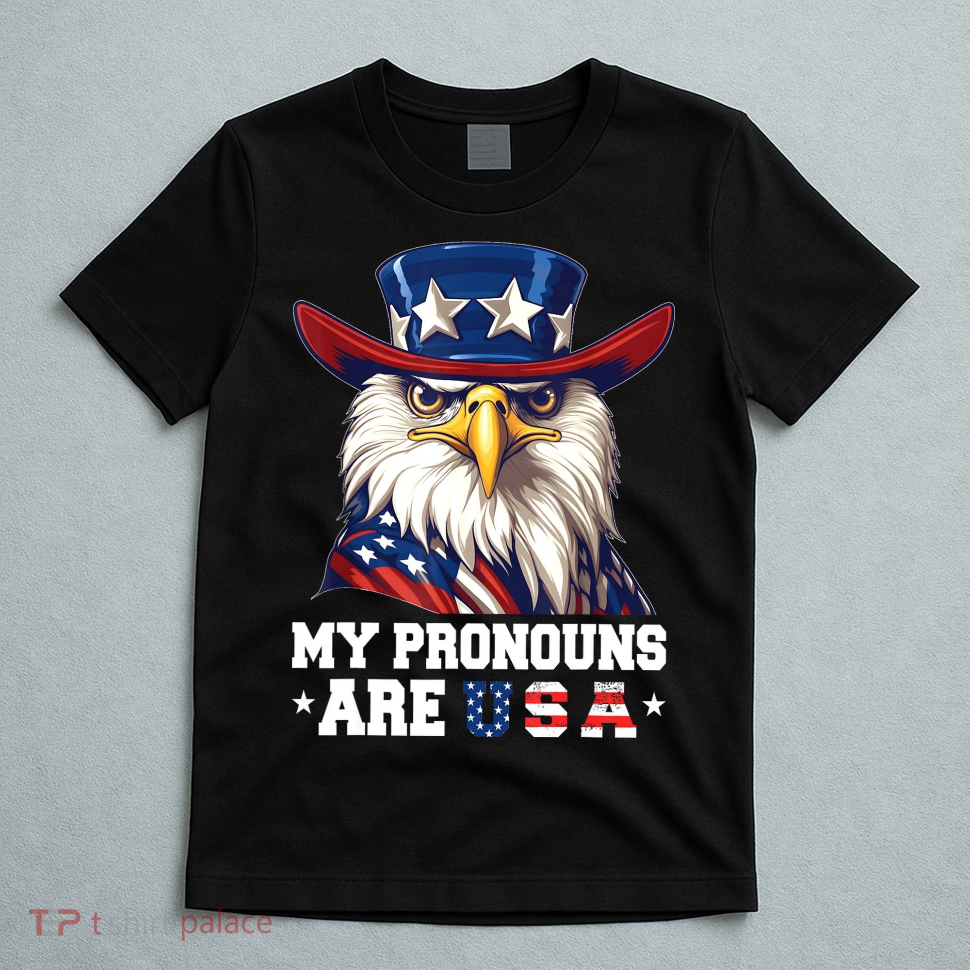 My Pronouns Are USA Funny Eagle 4th Of July American T-Shirt