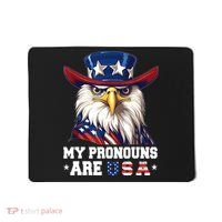 My Pronouns Are USA Funny Eagle 4th Of July American Mousepad thumb 0