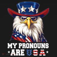 My Pronouns Are USA Funny Eagle 4th Of July American Mousepad thumb 1