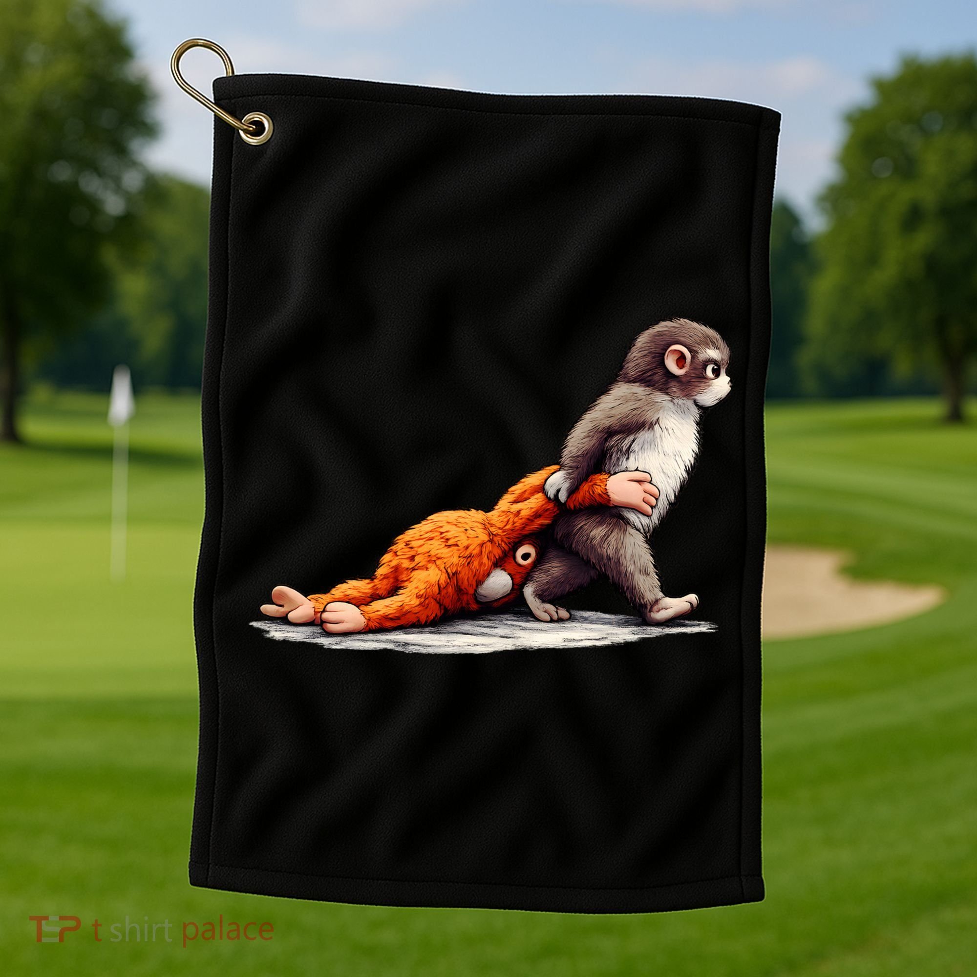 Monkey Punch Baby Little Punch Big Love Golf Towel