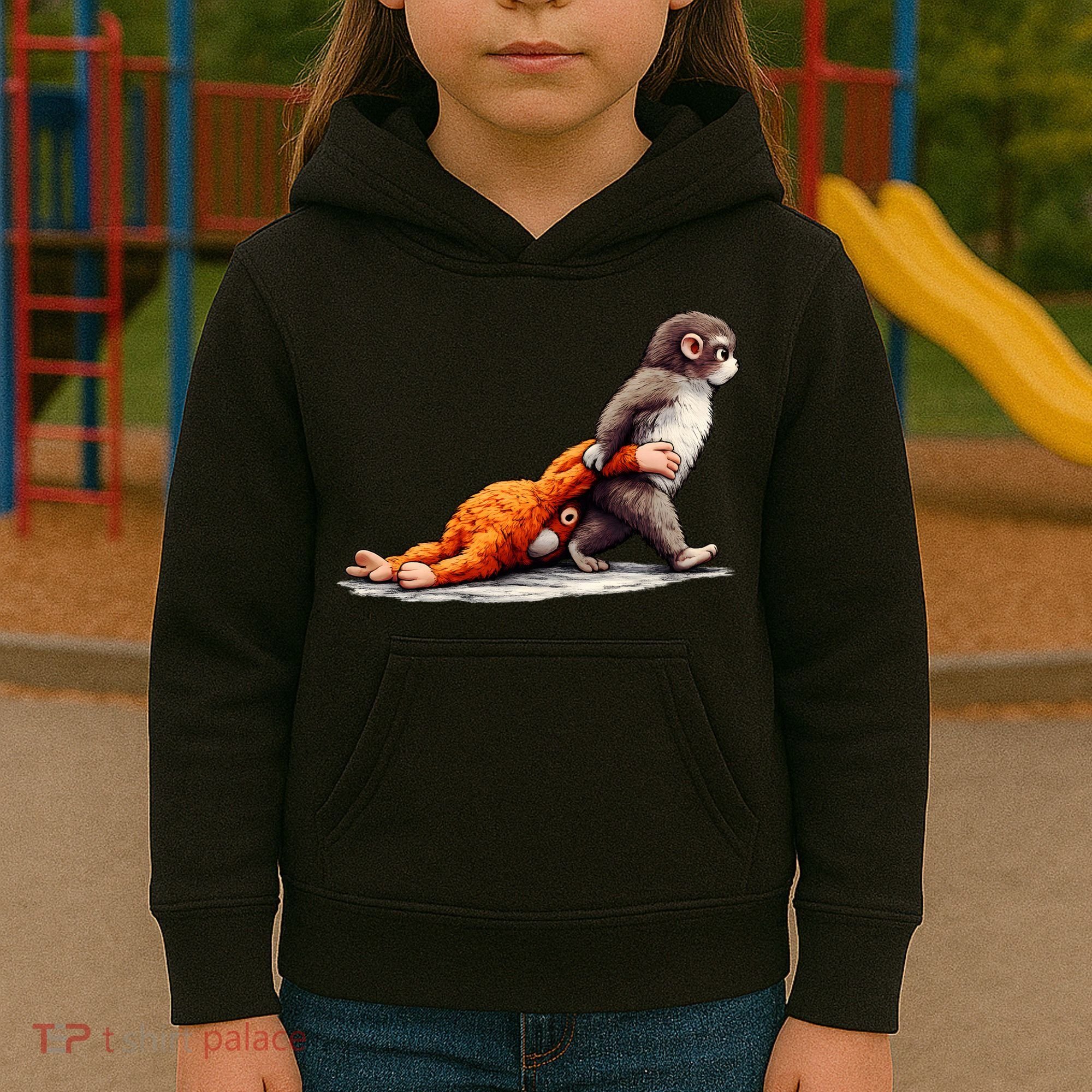 Monkey Punch Baby Little Punch Big Love Kids Hoodie