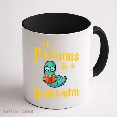 My Patronus Bookworm Coffee Mug back