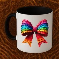 Mexican Pinata Bow Mexican Coquette Cinco De Mayo Coffee Mug thumb 2