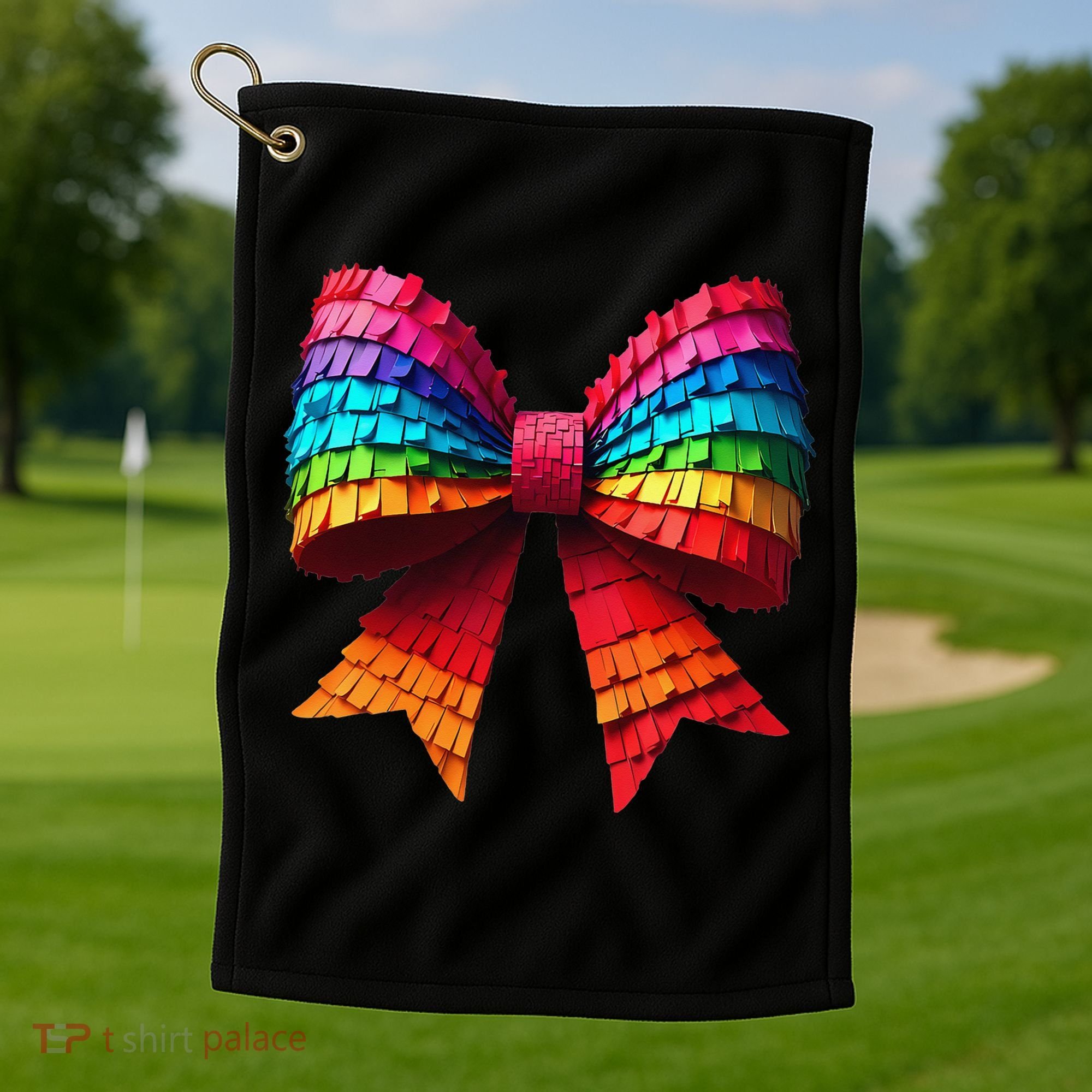 Mexican Pinata Bow Mexican Coquette Cinco De Mayo Golf Towel