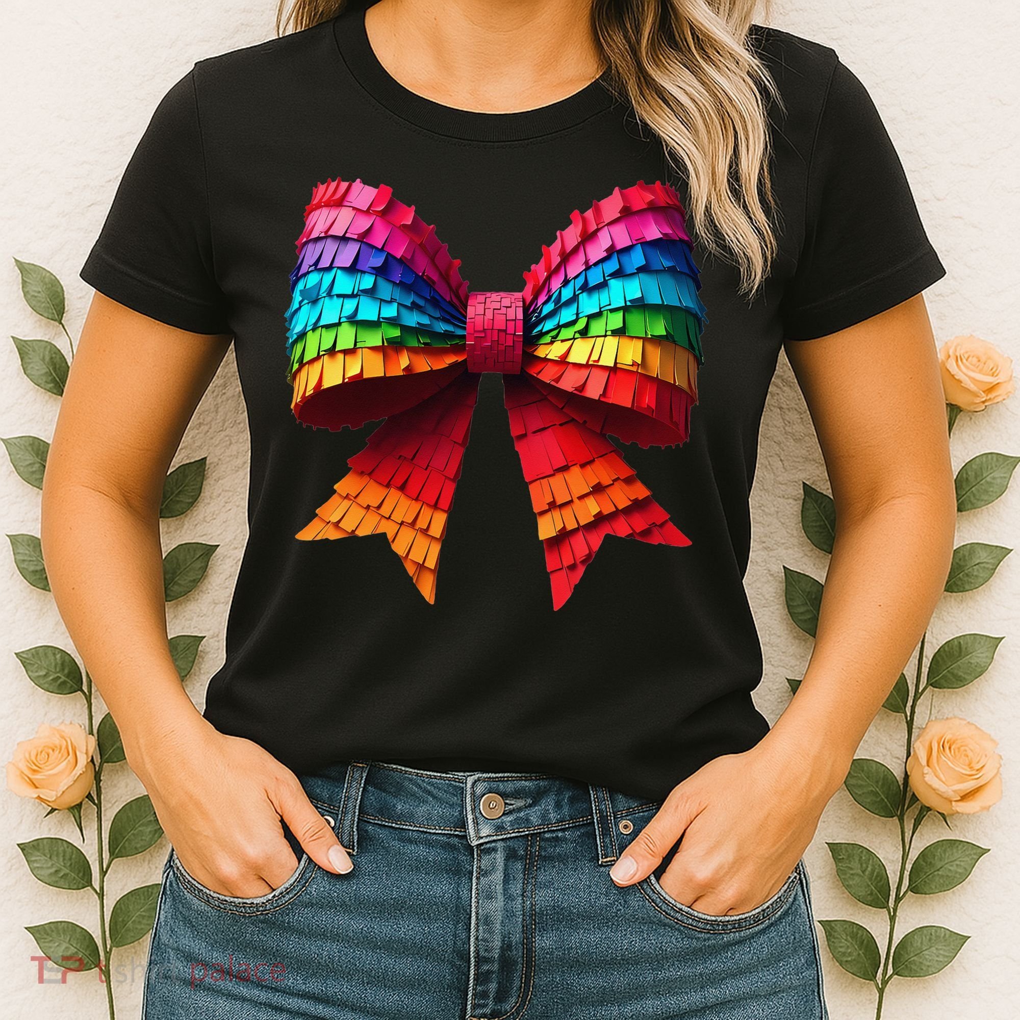 Mexican Pinata Bow Mexican Coquette Cinco De Mayo Women's T-Shirt