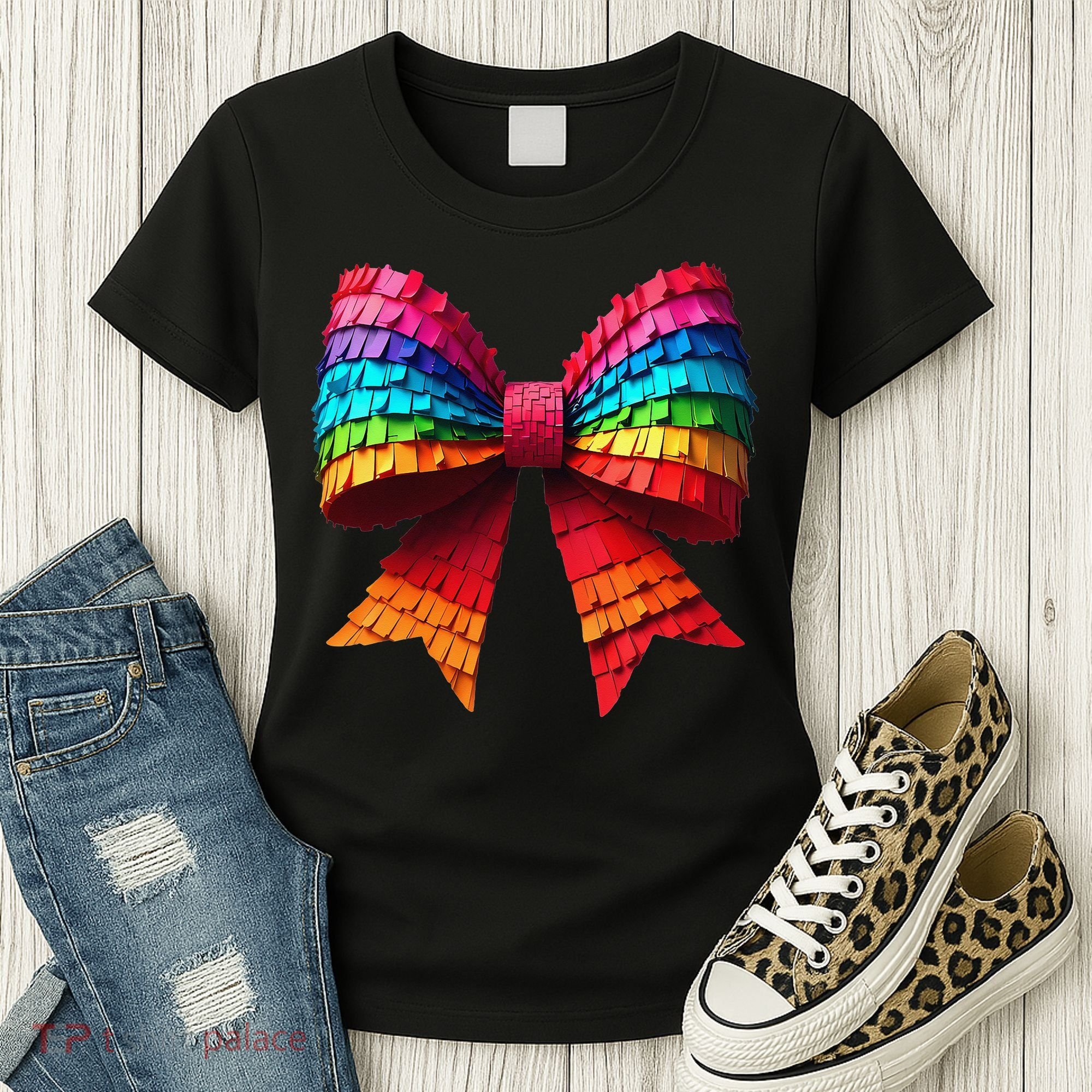 Mexican Pinata Bow Mexican Coquette Cinco De Mayo Women's T-Shirt