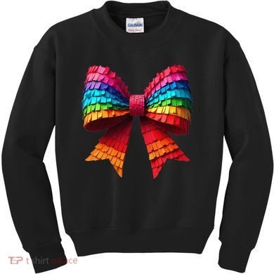 Mexican Pinata Bow Mexican Coquette Cinco De Mayo Kids Sweatshirt