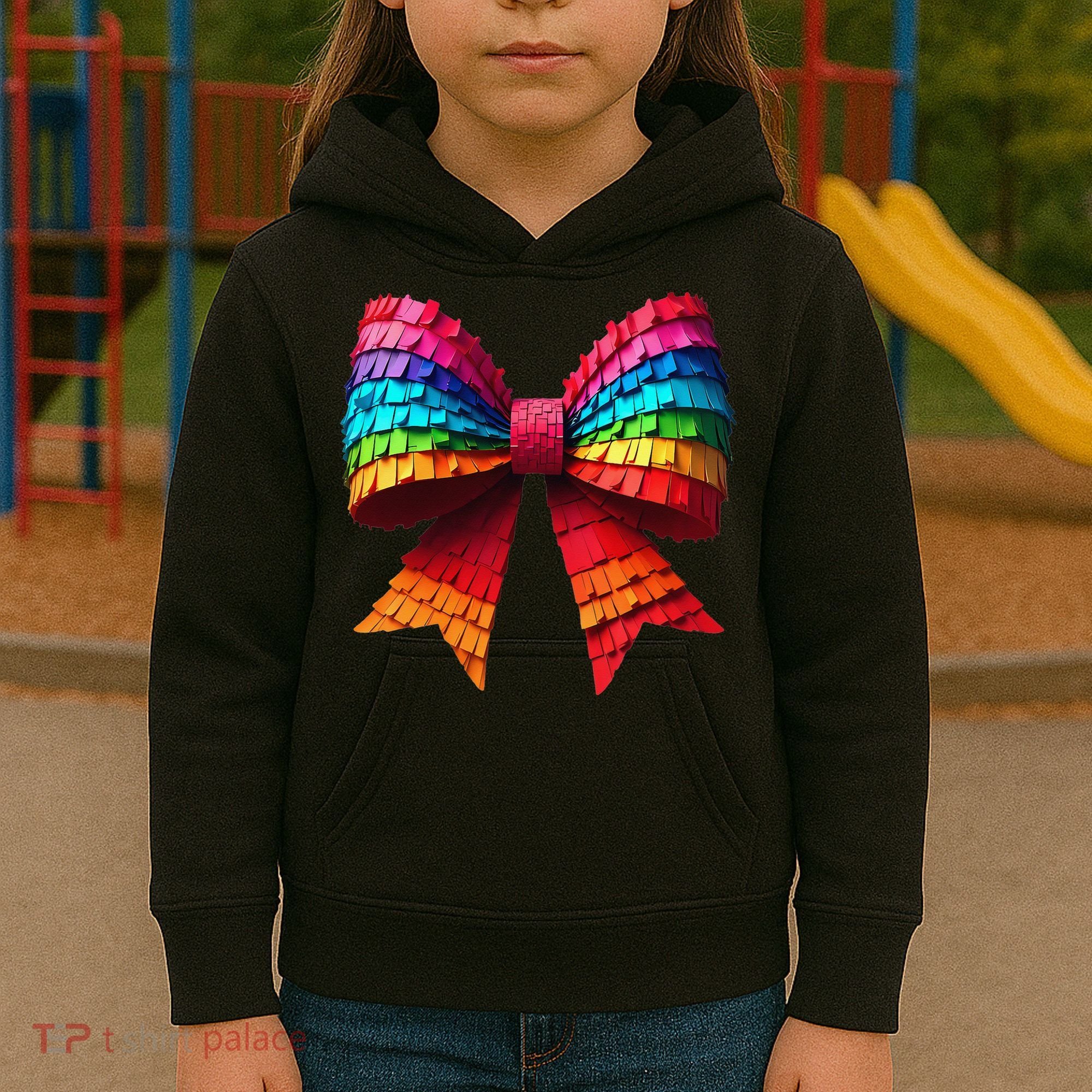 Mexican Pinata Bow Mexican Coquette Cinco De Mayo Kids Hoodie