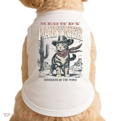 Meowdy Partner Cowboy Cat Vintage Doggie Tank