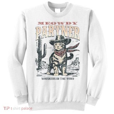 Meowdy Partner Cowboy Cat Vintage Sweatshirt